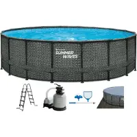 Summer Waves Zwembad Elite Frame 549 X 132 cm Dark Herringbone + zandfilterpomp