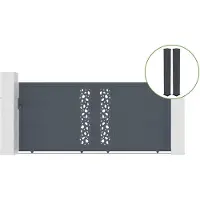 Casanoov Schiebetor Sunny 350x160cm Graues Aluminium & 2 Pfosten 20x20cm H.190cm