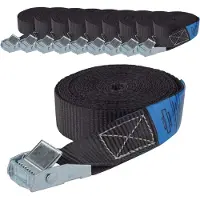 Baumarktplus 10x Spanngurt Klemmschloss Auto 1 Teilig 4m 250 kg Schwarz