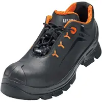 Uvex 2 S3 MACSOLE HI HRO SRC, Unisex, Erwachsener, Sicherheitsschuhe, Schwarz, Orange, A, E, ESD, FO, HI, HRO, P, S3, WRU, Speed-Schnürsenkel