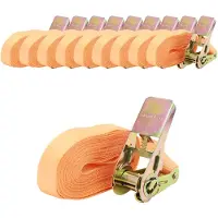 Baumarktplus 10x Spanngurt mit Ratsche 1 Teilig 4m 800kg TÜV GS Wetterfest Robust Orange