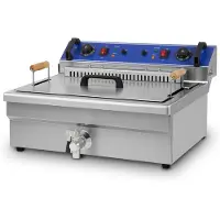 VERTES Friteuse aus Edelstahl 25 Liter Fassungsvermögen, 50-250°C, 5000W, 230V, Kaltzonenprinzip, leichte Reinigung, Gastro Fritöse
