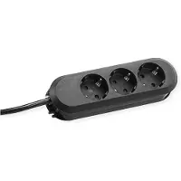 Bachmann SMART Steckdosenleiste 3x Schutzkontakt, schwarz, 3 m