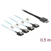 DeLOCK 85468, 0,5 m, 1 x OCuLink SFF-8611, 4 x SATA 7 pin, Gerade, Gerade, Männlich/Männlich