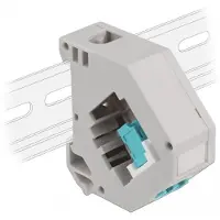 DeLOCK Hutschienenadapter mit Keystone LC Duplex Buchse zu LC Duplex Buchse aqua, Aqua-Farbe, Grau, Weiß, LC, LC, Weiblich, Weiblich, Kunststoff