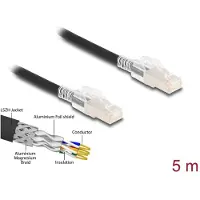 DeLOCK RJ45 Netzwerkkabel Cat.6A S/FTP mit Secure Clips Set 5 m schwarz, 5 m, Cat6a, S/FTP (S-STP), RJ-45, RJ-45, Schwarz