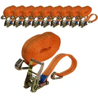 Baumarktplus 10x Profi Ratschen Spanngurt 2 Teilig 6m 2t 2000kg TÜV GS Orange
