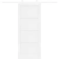 vidaXL Schiebetür Weiß 83 x 202 cm Massives Kiefernholz