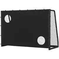 Vigevee Fußballtor 300 x 200 x 120 cm – Großes Fußballtor aus Metall mit Torwand & Netz, für Garten, Training & Outdoor, Schwarz