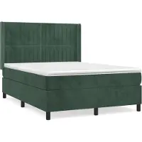 Syfax Boxspringbett mit Matratze Dunkelgrün 140x200 cm Samt