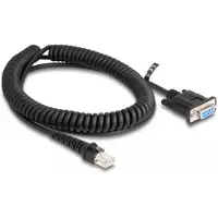 DeLOCK Spiralkabel RJ50 Stecker zu D-Sub 9 Buchse 1,5 m schw