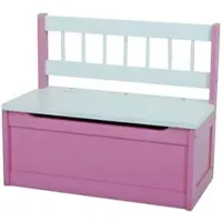 DELUKE Kinder-Truhenbank EMIL 2er-Set Mit Stauraum Holz Pink 50x60x30cm Spielzeugtruhe Mit Sitzbank Holztruhe Kinderzimmer Spielzeugkiste