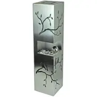 DELUKE Dekosäule TOURS Edelstahl Silbergrau 100x25x25cm Dekoration Wohnzimmer Büro