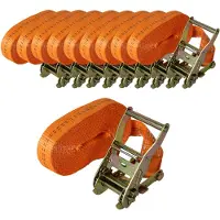 Baumarktplus 10x Profi Ratschen Spanngurt 1 Teilig 6m 2t 2000kg TÜV GS Orange