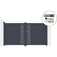 Casanoov Flügeltor Elektrisch Arlberg 300x160cm Aluminium Grau & Drehtorantrieb Hicker B200