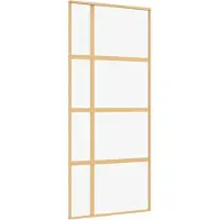 vidaXL Schiebetür Golden 90x205 cm ESG-Klarglas und Aluminium