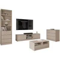 Mirjan 24 Wohnzimmer-Set Tireno VII, Wohnzimmer vom Hersteller (Farbe: Sandbeige)