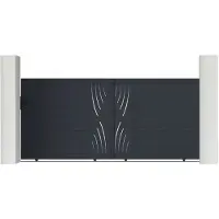 Casanoov Schiebetor Aus Aluminium Veleta 350x160cm Grau