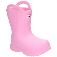 American Club KAL30 Kinder Gummistiefel wasserdicht leichte Regenstiefel mit Einlegesohle, Rosa 29