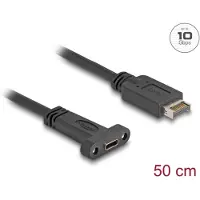 DeLOCK USB 10 Gbps Kabel USB Typ-E Key A 20 Pin Stecker zu USB Type-C Buchse zum Einbau 50 cm