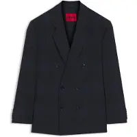 HUGO Modern-Fit Blazer aus karierter Schurwolle Grösse 52