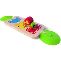 Hape Holz Eisenbahn Puzzleschienen mit Farben und Formen - Lernspielzeug