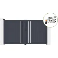 Casanoov Drehtor Giona 300x180cm Aluminium Grau & Tanker B250 Motorisierung