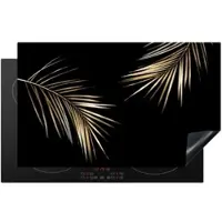KitchenYeah Herdabdeckplatte Goldene Blätter | Gr.: 70 x 52 cm