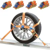Baumarktplus 4x Spanngurte Autotransport Zurrgurt Radsicherung PKW KFZ Trailer Anhänger Ve...