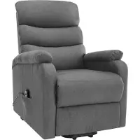 vidaXL Massagesessel mit Aufstehhilfe Hellgrau Stoff