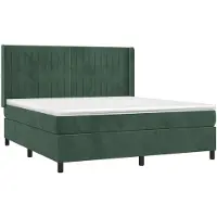 Syfax Boxspringbett mit Matratze Dunkelgrün 180x200 cm Samt