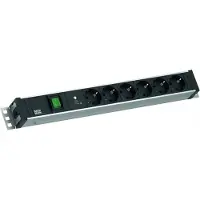 Bachmann 19" 1,5HE 6xCEE7/3 1xSchalter 1xSPD-Plus 2,0m CEE7/7