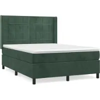 Syfax Boxspringbett mit Matratze Dunkelgrün 140x200 cm Samt