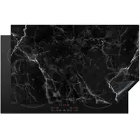 KitchenYeah Herdabdeckplatte Marmorstil weiß schwarz | Gr.: 71 x 52 cm