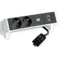 Bachmann DESK2 2xSchutzkontakt USB A&C, USB Charger 22W 0,2m GST18 weiss
