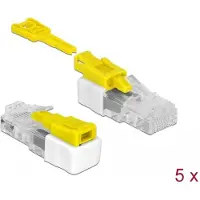 DeLOCK 85334, RJ45, Weiß, Gelb, 5 Stück(e), Polybag