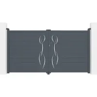 Casanoov Doppelflügeltor Aus Aluminium Life 300x160cm Grau
