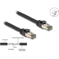 DeLOCK RJ45 Netzwerkkabel Cat.6A U/FTP ultra flexibel mit innerem Metallmantel 15 m schwarz, 15 m, Cat6a, U/FTP (STP), RJ-45, RJ-45, Schwarz