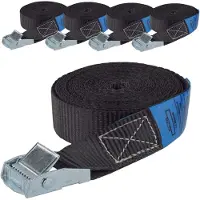 Baumarktplus 5x Profi Spanngurt Klemmschloss Auto 1 Teilig 4m 250 kg Schwarz