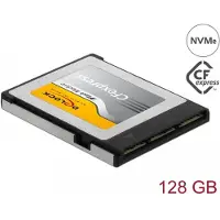 DeLOCK CFexpress Speicherkarte, 128 GB, CFexpress, TLC, 1450 MB/s, 450 MB/s, Schwarz, Silber