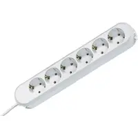 Zebra Smart 6x230V 5M Kabel mit RA Stecker Weiß (Europäische Steckdose) - 381.249K
