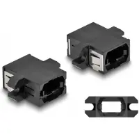 DeLOCK LWL Kupplung MPO Buchse zu MPO Buchse schwarz, MPO/MPO, Schwarz, Kunststoff, 19,8 mm, 25 mm, 9,8 mm