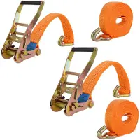 Baumarktplus 2x Spanngurt mit Ratsche Zurrgurt 6m 3000kg 3to 2-tlg. 35mm TÜV / GS orange