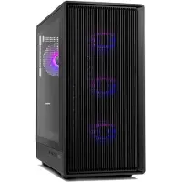 NOX Infinity IOTA, Midi Tower, PC, Schwarz, ATX, ITX, micro ATX, Edelstahl, Gehärtetes Glas, Taschenlüfter