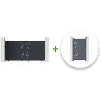 Casanoov Schiebetor Veleta 300x160cm & Gartentür 100x160cm Aluminium Grau
