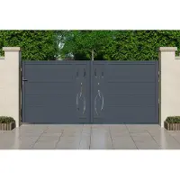 Casanoov Schiebetor Aus Aluminium Life 350x160cm Grau
