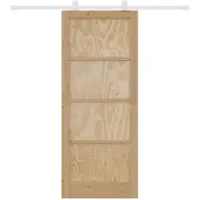 vidaXL Schiebetür Natürlich und Weiß 86 x 211 cm Massives Kiefernholz