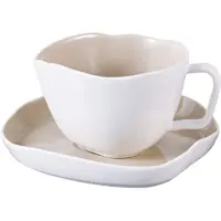 Bricard Espressoset 12-teilig aus Porzellan in Weiß-Taupe, 125 ml
