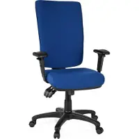 Hjh OFFICE Profi Bürostuhl ZENIT HIGH Ergonomischer Schreibtischstuhl mit Armlehnen (höhenverstellbar) Stoff Blau Drehstuhl für Büro, Zuhause