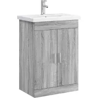 vidaXL Badezimmermöbel-Set Grau Sonoma 61 x 40 x 84,5 cm Holzwerkstoff